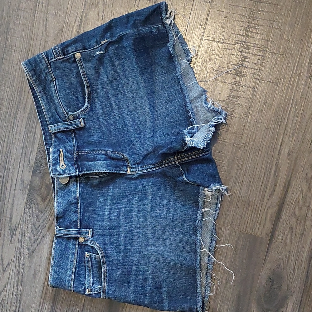 Paige Distressed Hem Jean Shorts